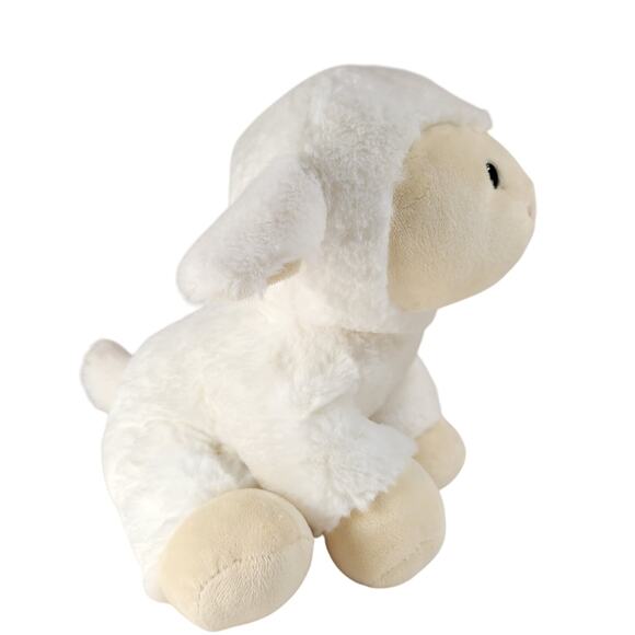 White Lamb Plush Stuffed Animal Soft Fleece 10" Laying Cuddly Toy Gund - Picture 5 of 16
